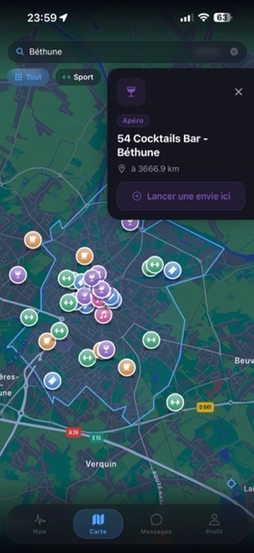 Application LIMENM : carte des sorties et activités près de chez vous
